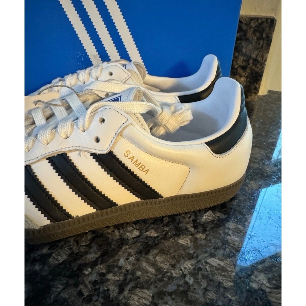 Adidas Samba OG W White Black Granite Gum Sneakers IG9030 Womens Size 6 NEW - Picture 3 of 9